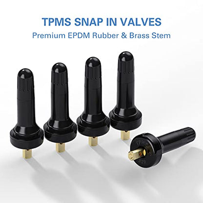 CKAuto TPMS 20008 Rubber Snap-in Tire Valve Stem Replacement, 50 Pcs/Bag - size: TPMS