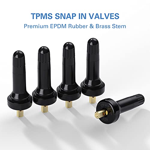 CKAuto TPMS 20008 Rubber Snap-in Tire Pressure Sensor Valve Stem, 5 Pcs - size: TPMS