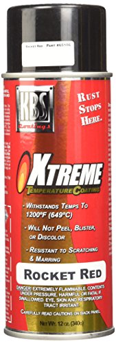 KBS Coatings 65106 Rocket Red Xtreme Temperature Coating - 12 fl. oz. - color: Rocket Red, size: 12 Fl Oz (Pack of 1)