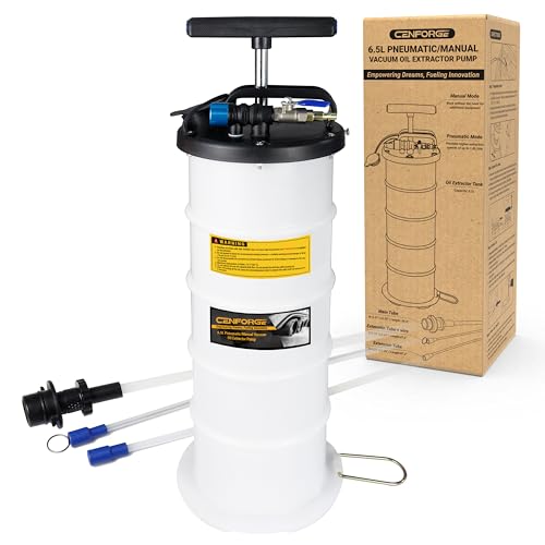 6.5L Pneumatic & Manual Oil Extractor Pump – Portable Vacuum Fluid Evacuator for Cars, Boats, & Lawn Mowers – Dual Mode Oil Change Tool with Dipstick Tubes