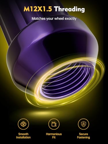 MIKKUPPA M12x1.5 Wheel Lug Nuts, Purple 20pcs Closed End Spline Lug Nuts - color: Purple