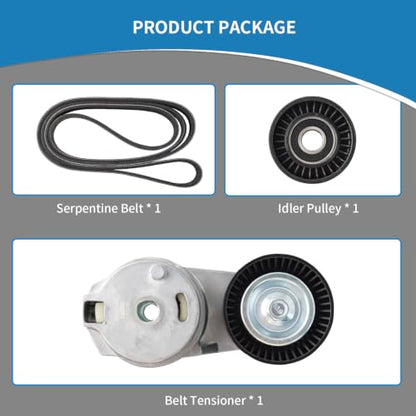 38323 Engine Belt Tensioner Serpentine Belt Drive Idler Pulley Kit - size: 90K-38323E