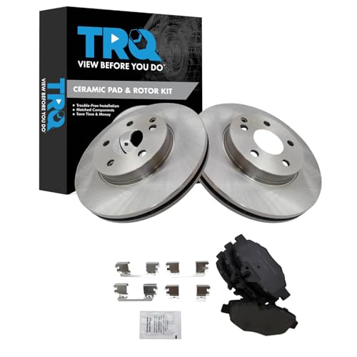 TRQ Front Brake Pad and Rotor Set Ceramic Vented Rotors - style: BKA11921