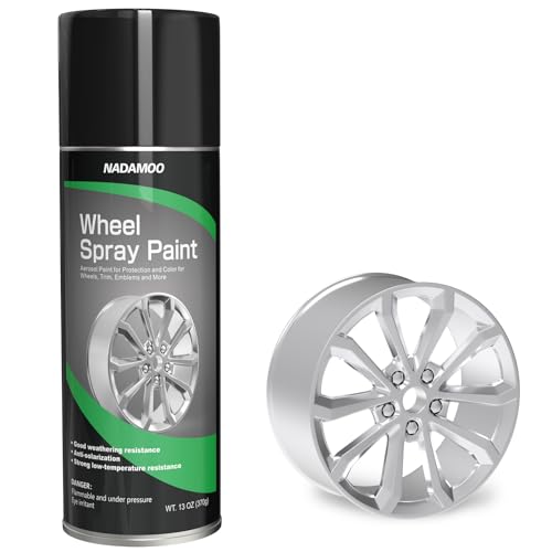 NADAMOO Silver Spray Paint for Wheels, Semi-Gloss - color: Silver, size: 13 Ounce (Pack of 1)