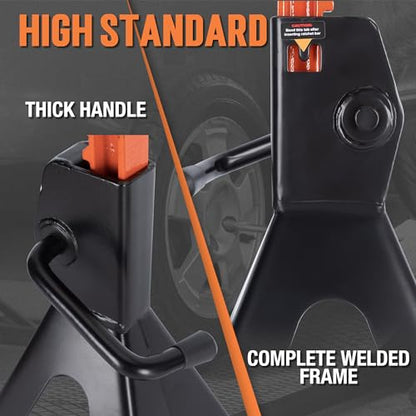 TONDA Jack Stands 3 Ton, Extra Tall, 13.39-21.06 in, 1 Pair