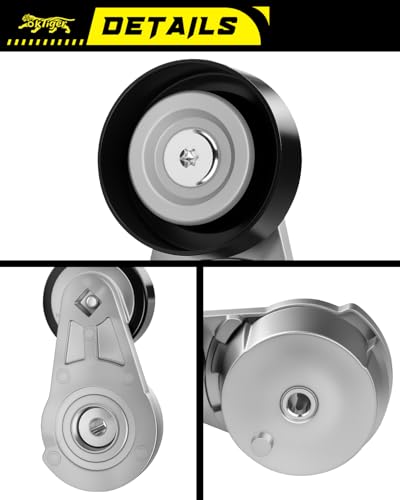 Oktiger Upgraded Belt Tensioner Assembly with Pulley Fit for Chevy Malibu 2013-2021, Impala 2014-2019, Blazer 2019-2021 2.5L, Traverse 2018-2019 2.0L, for Buick Regal 2014-2017 2.0L, OE# 39350 - size: 39350