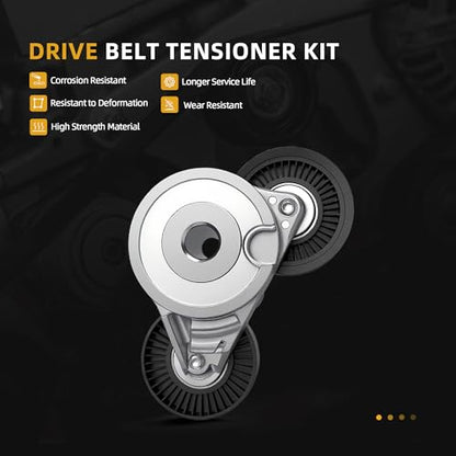 Serpentine Drive Belt Tensioner Kit for Jeep Liberty KJ V6 3.7L 2002-2006 - size: 2002-2006 for Liberty