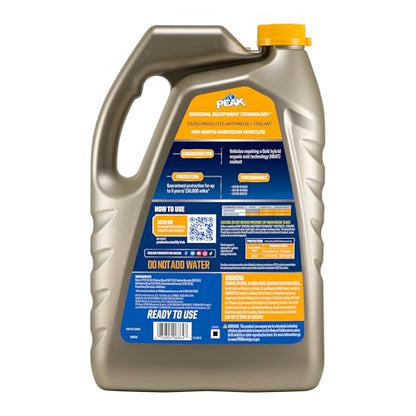 PEAK OET Extended Life Gold 50/50 Prediluted Antifreeze/Coolant for North American Vehicles, 1 Gal. (Pack of 2) - size: 50/50 (Pack of 2)