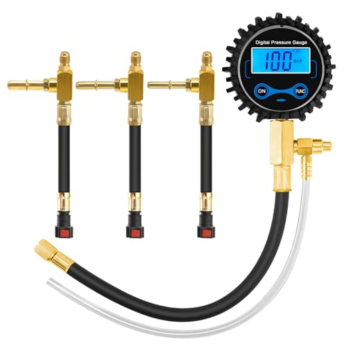 BETOOLL Digital Fuel Pressure Tester Kit - Fuel Pressure Gauge 0-300 PSI with 9.49,7.89,6.30 Fuel Line Fittings Automotive Test Tool Kit - size: Digital Fuel Pressure Test Kit