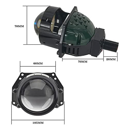 3.0 Inch LED Projector Lens, LED Projector Lens with High Low Beam - 110W/pair 6000K 20,000LM White Focus Beam Clear Cut Off Line fit Car Headlight Upgrade - color: Clear