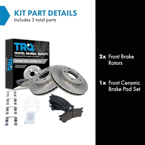 TRQ Front Brake Pad and Rotor Set Ceramic - style: BKA10577