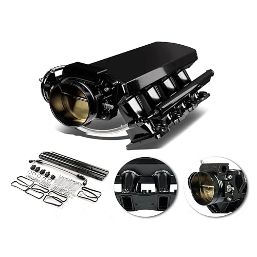 102mm Heads Intake Manifold + Throttle Body Fuel Rails Kit Compatible with Cathedral Port LS1 LS2 LS6 5.3L 6.0L 5.7L Sheet Metal Fabricated