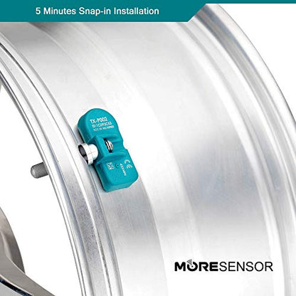 MORESENSOR Signature Series 433 MHz Universal Programmable TPMS Tire Pressure Sensor 10-Pack | Clamp-in Aluminum Valve | TX-N002-10
