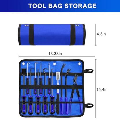13 PCS Mechanic Hook and Pick Tool Set & Trim Clip Removal Tool Plier Blue - color: Blue, size: 13 PCS