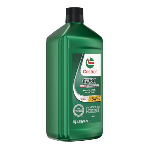 Castrol GTX High Mileage 5W-30 Synthetic Blend Motor Oil, 1 Qt, Pack of 6 - size: 1 Quart, Pack of 6