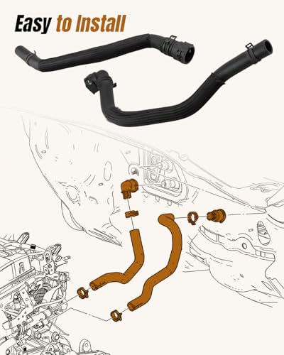 HAVC Inlet Outlet Heater Hose with Connectors Fit for Chevrolet Sonic 2013-2018 Replacement Part Number 96958206 95492002 95089363 95089364