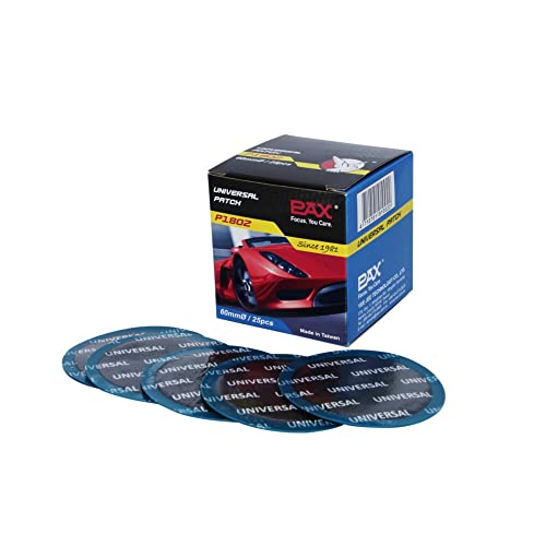 PAX 25 Pcs 60mm Round Universal Tire and Tube Patch Repair Kits, for Radial and Bias Tires Truck, Tractor, Agricultural Vehicles, Motorcycle, BMX, ATVs, River Floating, Inflatable Rubber - size: 60mm