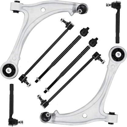 Front Lower Control Arm with Ball Joint Assembly for Honda Odyssey 2005 2006 2007 2008 2009 2010 Passenger & Driver Side Stabilizer Sway Bar End Link Outer Inner Tie Rod End Link Suspension Kit