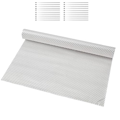 16" x 78.7" Exhaust Heat Shield Kit – High-Temp Muffler/Engine Embossed Aluminum Heat Shield with 20PCS Stainless Steel Cable Ties for Automotive & Motorcycle