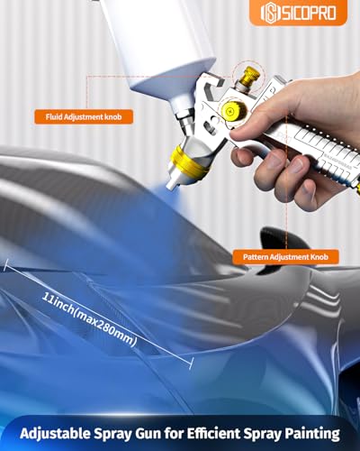 HVLP Spray Gun, Automotive Paint Gun, Spray Gun for Painting - color: Yellow