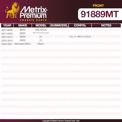 Metrix Premium Chassis Parts 330 mm Coated Brake Rotor Kit Fits BMW 228i - size: 91889MT