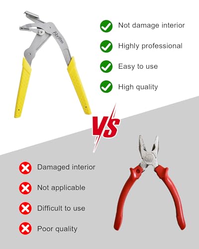 Car Clip Pliers, Panel Clip Removal Tool for Plastic Fasteners, Yellow - color: Yellow