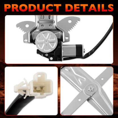 741-829 Rear Left Driver Side Power Window Regulator with Motor, 2 Pins - size: 741-829