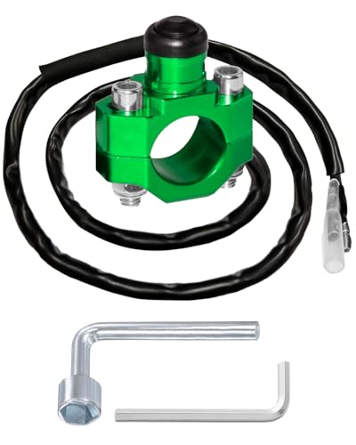 Belinous Motorcycle Engine Kill Switch, Universal Stop Start Switch, Green - color: Green
