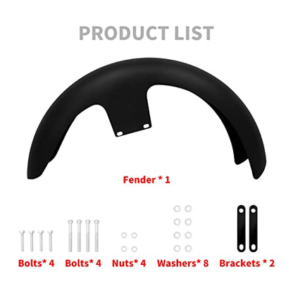 21-Inch Front Fender Fit for Harley Touring 1996-2023 - size: For 21" 120 R21 Matte Black