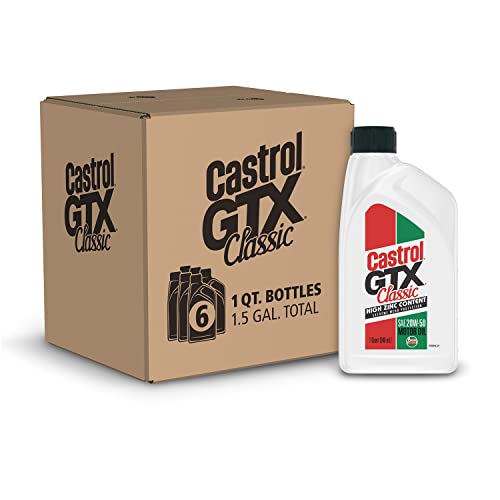 Castrol GTX Classic 20W-50 Conventional Motor Oil, 1 Quart, Pack of 6 - size: 1 Quart, Pack of 6