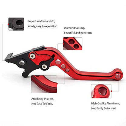 Krace Motor Clutch Brake Levers Set For GROM/MSX125 2014 2015 2016 2017 2018 2019 2020,CB300R 2019,CBR500R/CB500F/X 2013-2018, CBR300R/CB300F/FA 2014-2017, CBR250R 2011-2013,CB300R 2019 - color: Red