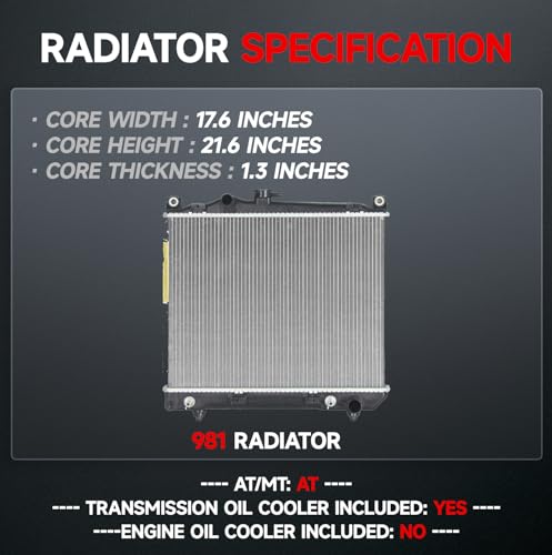VibeUp 981 Radiator | With TOC | 17-3/5" - size: RAD:981