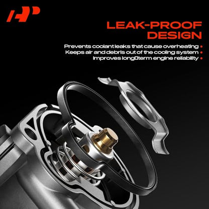 A-Premium Upgraded Aluminum Engine Coolant Thermostat Housing Assembly