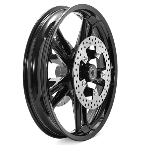 TOFR 21 inch Enforcer Front Wheel For Harley 2008-2023 Touring Bagger - color: With Silver Rotors, size: Gloss Black Wheel