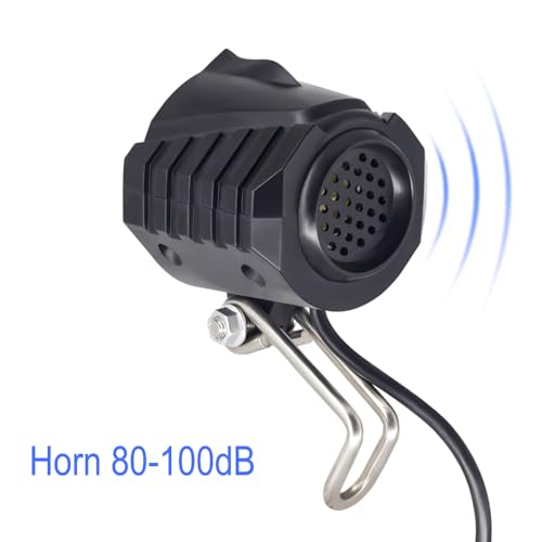 EBike Turn Signals Light Kit, Front Headlight 400 Lumens, Rear Taillight 80mm Hole Spacing (Mounting Bracket to Fit 50mm Rack Holes), Handlebar Control Switch, for E-Bike and Electric Scooter 12V-48V
