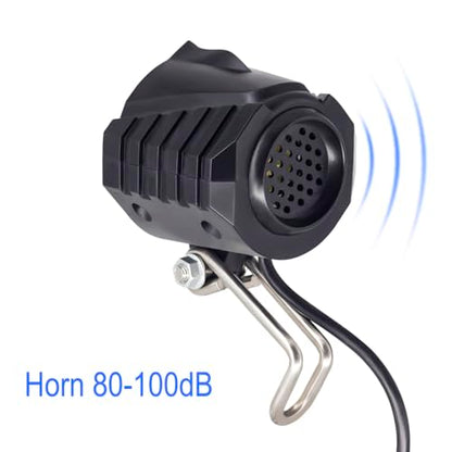 EBike Turn Signals Light Kit, Front Headlight 400 Lumens, Rear Taillight 80mm Hole Spacing (Mounting Bracket to Fit 50mm Rack Holes), Handlebar Control Switch, for E-Bike and Electric Scooter 12V-48V