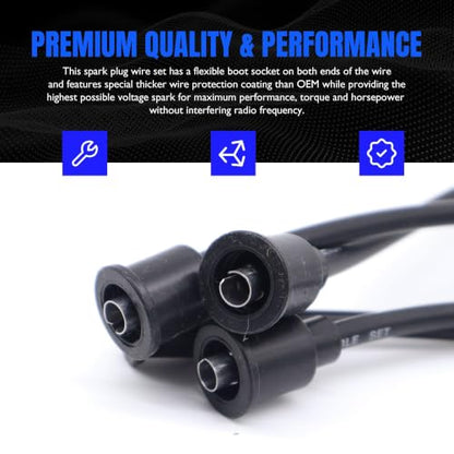 9N12287B 4 Cylinder Spark Plug Wire Set, Front Mount Distributors - style: 9N12259A