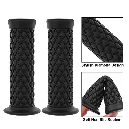 Universal Motorcycle Handles Grips - Non Slip Rubber Motorcycle Grips for Harley Honda Yamaha Suzuki Kawasaki Dirt Bike - color: Black
