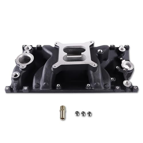 7516 52028 Air Gap Vortec Intake Manifold for SBC 350 V8 Black - size: B-2028 Black