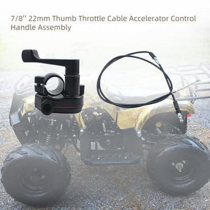 7/8 Inch 22mm Thumb Throttle Cable Accelerator Control Assembly for 50cc 70cc 90cc 110cc 125cc 250cc ATV Mini Quad