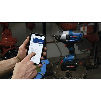 BOSCH GDS18V-740CN PROFACTOR™ 18V Connected-Ready 1/2 In. Impact Wrench with Friction Ring (Bare Tool) - style: Tool Only w/ Bluetooth Connectivity