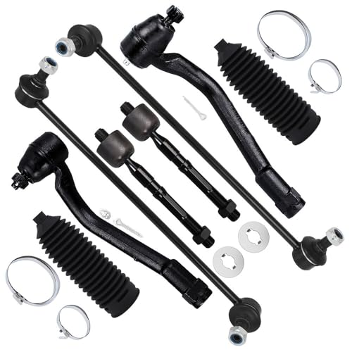 SCITOO 8pcs Front Suspension Kit Outer Inner Tie Rod End w/Boot Sway Bar fit 2011-2012 for Hyundai for Sonata for Kia Optima