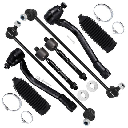 SCITOO 8pcs Front Suspension Kit Outer Inner Tie Rod End w/Boot Sway Bar fit 2011-2012 for Hyundai for Sonata for Kia Optima