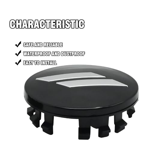 MDEOOSKY 4Pcs 6CZ27DX8AA 63mm 2.5" Wheel Center Cap Covers, Replacement for Dodge Challenger, Charger, Durango Replace 6CZ27RM8AA (Black) - color: Black