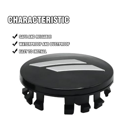 MDEOOSKY 4Pcs 6CZ27DX8AA 63mm 2.5" Wheel Center Cap Covers, Replacement for Dodge Challenger, Charger, Durango Replace 6CZ27RM8AA (Black) - color: Black