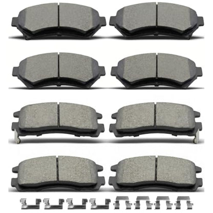 D699 D714 Front Rear Ceramic Brake Pads With Clips Fit For Buick Century/LeSabre/Regal/Riviera/Park Avenue,For Cadillac DeVille/Eldorado/Seville,For Chevrolet Impala/Venture/Monte Carlo (8 pcs) - size: D699 D714