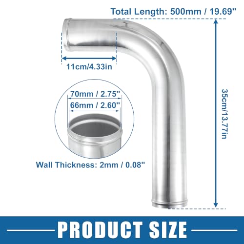 90 Degree L Bend Elbow Intercooler Pipe 2.75in OD 70mm - size: 70MM/2.75INCH OD