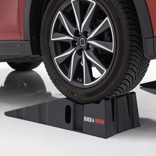 Car Service Ramps for Oil Change, 8,000 lb GAWR, 6.25" Lift, Black Widow