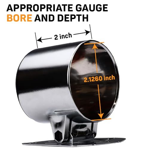 RACETECH 52mm Universal Single Gauge Mounting Cup & Stand – Chrome - color: Chrome, size: 52mm (2-1/16")