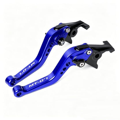 Motorcycle Brake Lever for MT07 2014-2023 2024 2025 2026, Adjustable Short Replacement Brake Lever & Clutch Lever Nice Accessories for MT-07 Blue